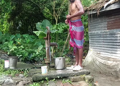 Indian Mature Shower Open Place Desi Style