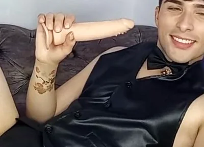 Smoking Fetish Sexy Boy Smoking a Cigarley While Sucking Dildo!