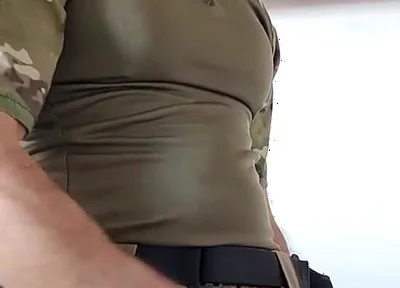 Police Officer with a Huge Cock Masturbating.