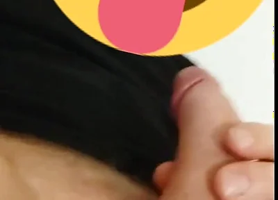 Glacing my black t-shirt with white creamy cum