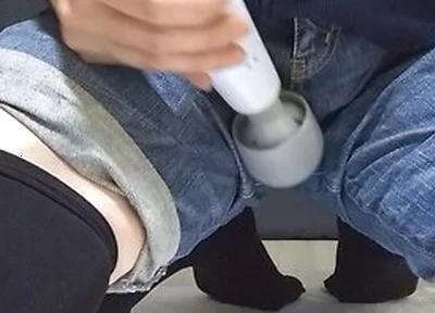 A Boys Stepdaughter Wearing Jeans Pee While Playing With An Electric Massager