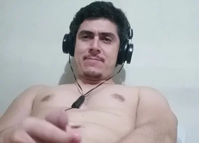 Handsome Stud Jerking Big White Cock
