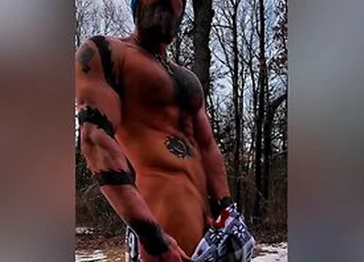 Thane Rivers Flexing And Stroking His Throbbing Cock!