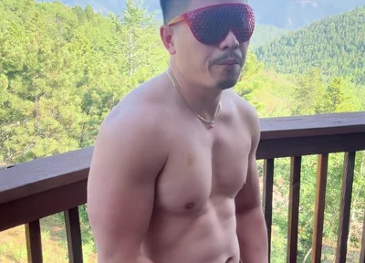 Mountain Top Tease: Muscular Asian Hunk's Solo Show
