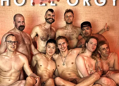 Big Gay Slutty Hotel Room Bareback Orgy