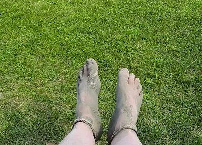 Barefoot Waiting for the Tide on the Beach