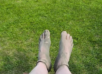 Barefoot Waiting for the Tide on the Beach