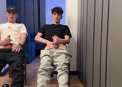Two Lads Jerking Off Uncut Dick And Cum