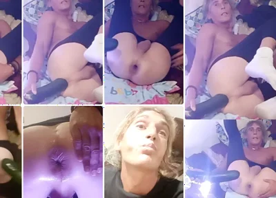 Attractive Guy Fucking in Bed and Inserting Lights Into His Anus.