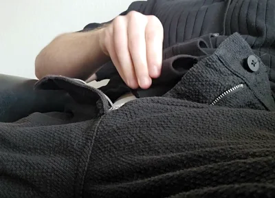 Lunch Break - Hot Stepdaddy Rubs His Fat Cock Through White Calvin Klein