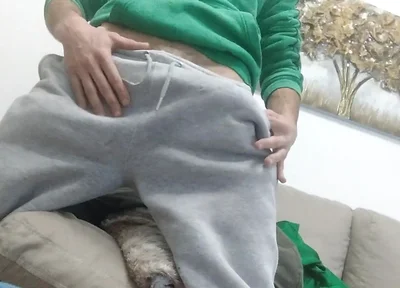 Sweaty and Horny I Return From Running and Massage His Big Monster for a While