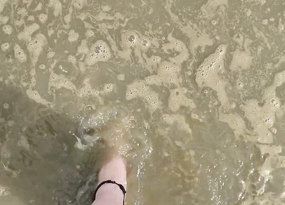 Barefoot in the September North Sea in Wangerland