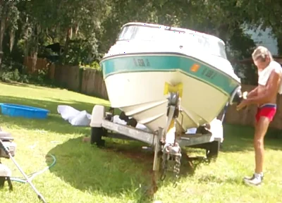 9-21-26 Cobras Buffing Out the Red Neck Boat Pool and Discussing a Clear Coat Foreasy Maintenance.