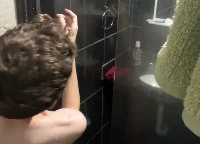 Skinny Twink Taking a Shower and Showing His Full Naked Body