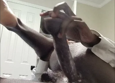 Deep BBC Dildo Strokes in Creamy Femboy Pussy