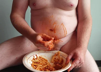 I Jerk off with My Dinner and Piss in It and I End up Cumming on a Cookie to Eat It All
