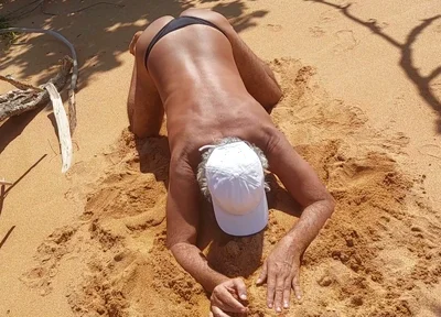 Ladysilva Femboy on the Beach Tanning Her Hot Ass in Bikini
