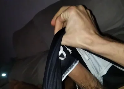 Bored Handsome Guy with Huge Cock Gets a Night Massage and Gets His Sperm Out