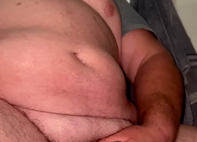 Fat Dirty Old Bear Smoking and Stroking on the Toilet