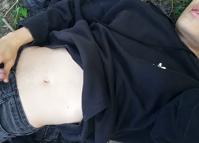 The Cute Gay Twink Jerking off His Cock, Pulled Through His Fly While Outdoors, Is Jon Arteen