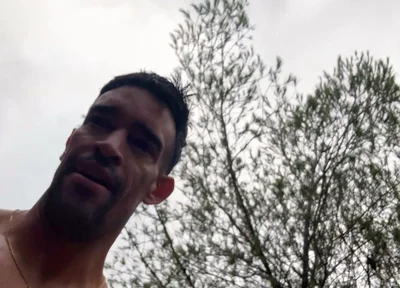 Walking Naked Under the Rain on the Woods