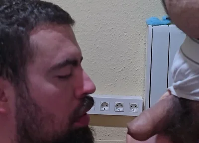 Hairy Fat Fucks My Mouth and Cums in My Face