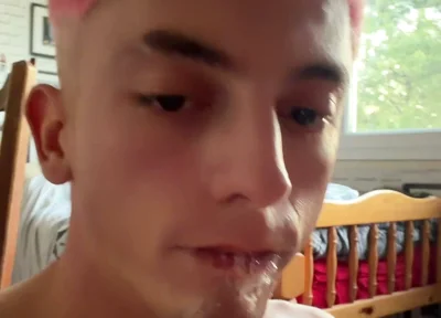 Twink Sucks His Xxl Dildo and Moans