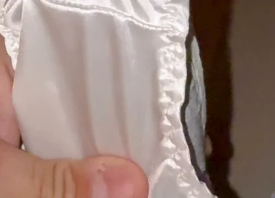 White Silky Panties Getting Drenched