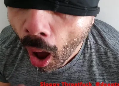 Cumshot and Sloppy Throatfuck with Latino Jock