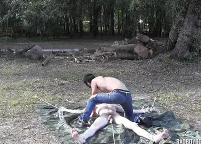 Damien Gets Zapped on the Tarp