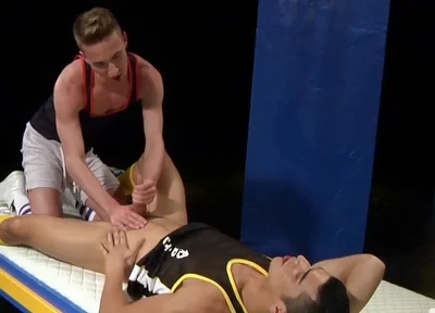 Ashtons Hand Helps With Sit-ups & Short Cocks With Lance Luciano And Ashton Webber