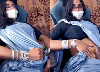 Crossdresser Jerk off in Saree