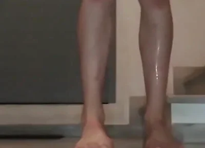 Masturbating Totally Naked in Staircase