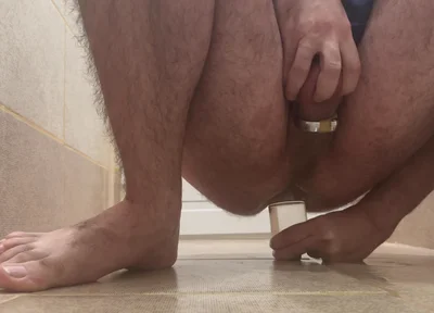 Pierced Cock Chastity Bottle Insertion Anal