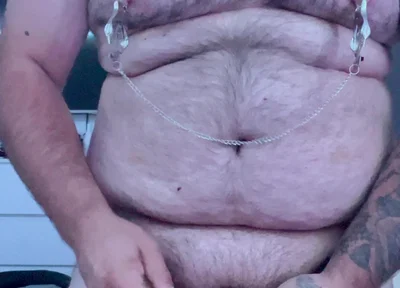 Cock and Ball Bondage with Nipple Clamps and Butt Plug