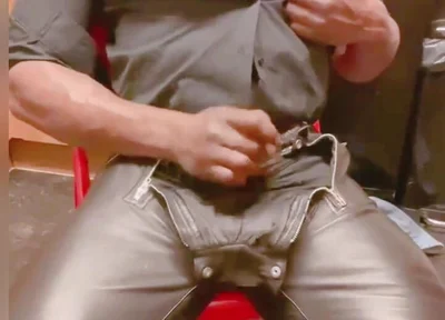 Leather Muscle Stepdad Solo Titplay