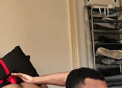 Red Bone In Fucking My Big Red Dildo In The Ass