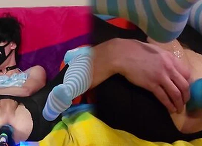 Femboy Getting Knotted Through Ripped Tights Makes Him Feel Like A Good Slut