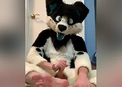 Furry Shows Off Feet & Fucks A Plushie