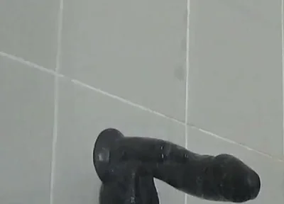 Riding a Large Black Cock Dildo 1