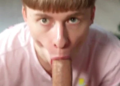 POV: Cute Twink Sucks My Big Cock to Swallow My Cum