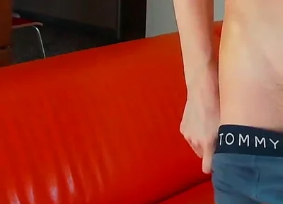 This Huge Dick Doesn't Fit in Evgeny Twink Boxers