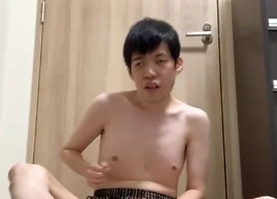 Masturbating While Wearing Black Trunks