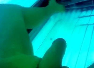 Justa9er Playing Around In Tanning Bed With My Big White Cock