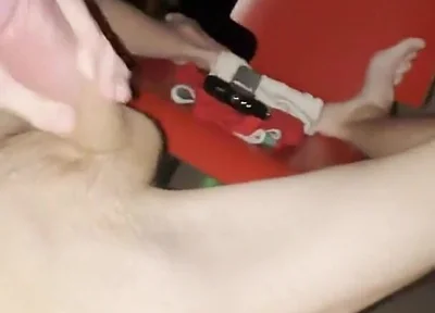 Athletic Russian guy with a massive cock cums on his abs with moans