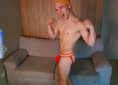 A Handsome Russian Guy Showing off His Muscles and Ass