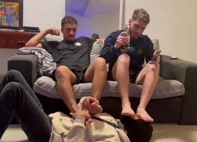 Smoking feet latino master spitting