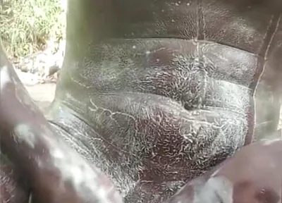 Soapy Masturbation Big Black Dick Cumming Outside Part 2