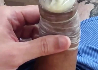 Giant and Thick Penis Releases Milk in the Condom
