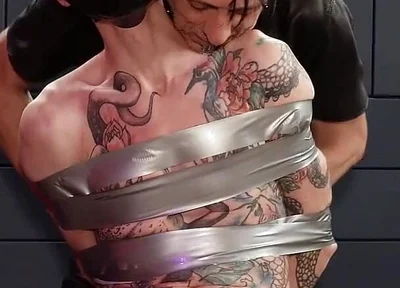Nicky Tape Bondage in Rotate Table Sony